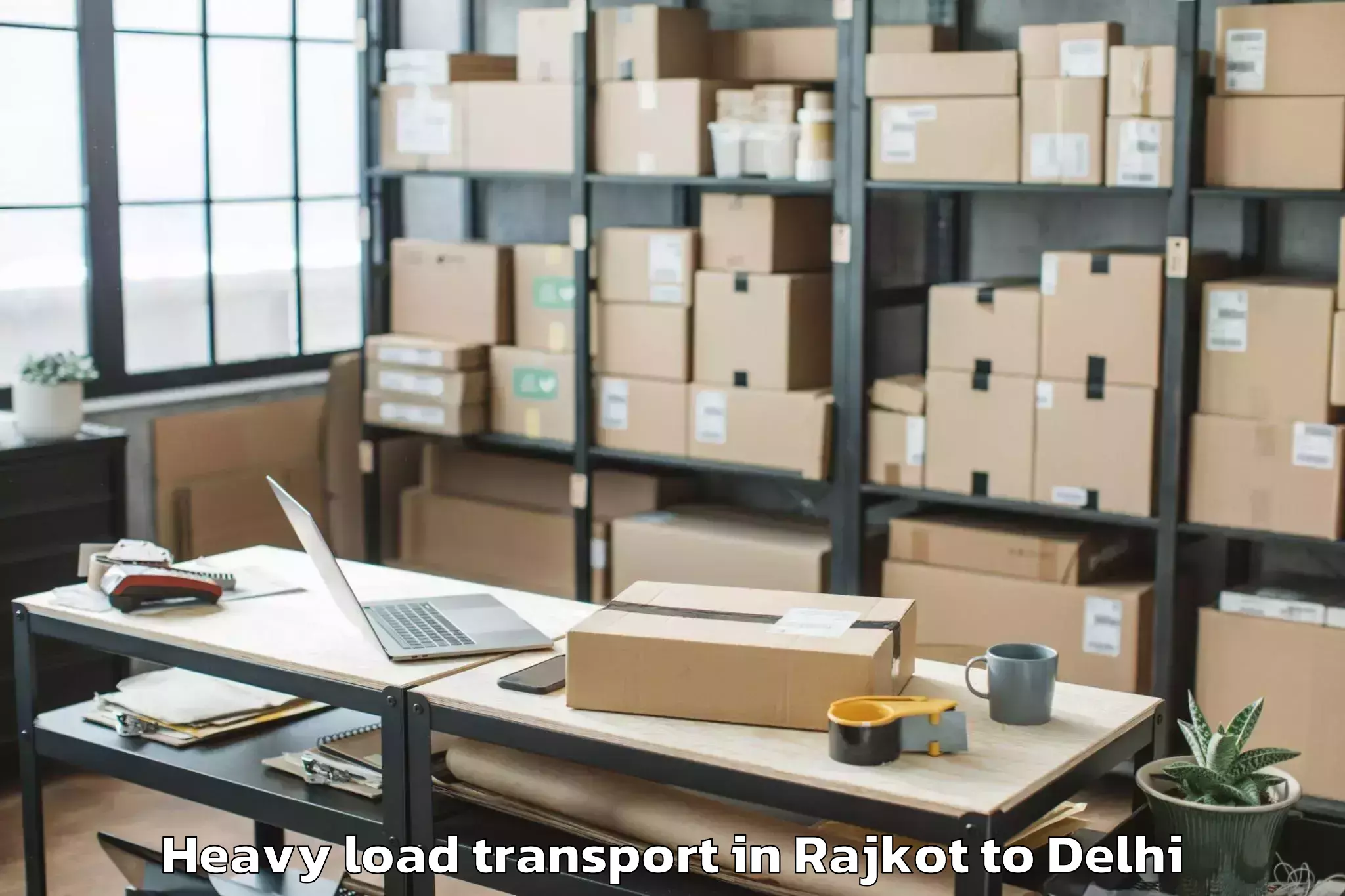 Efficient Rajkot to Defence Colony Heavy Load Transport